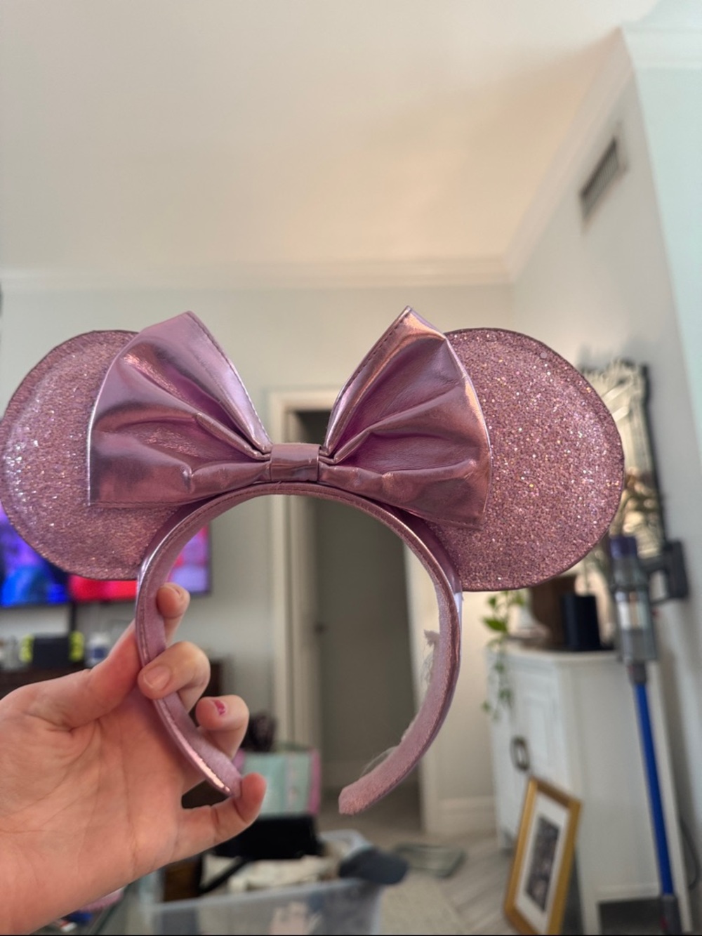 Pink Glitter Minnie Ears Headband lavender Disney resorts